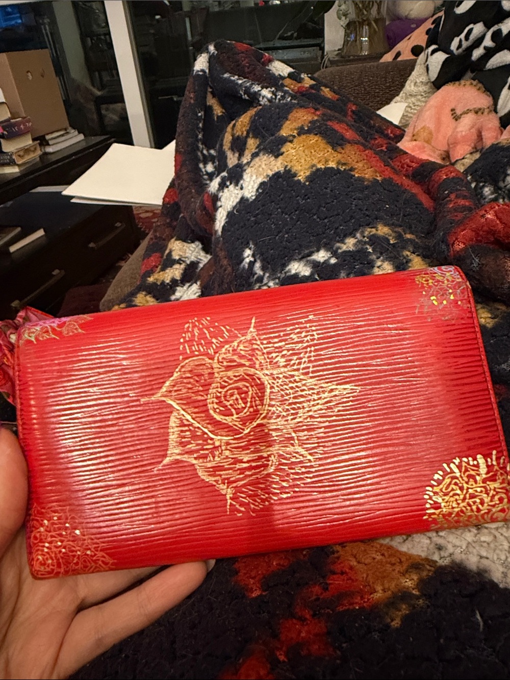 Custom painted authentic Louis Vuitton wallet - Picture 3 of 3